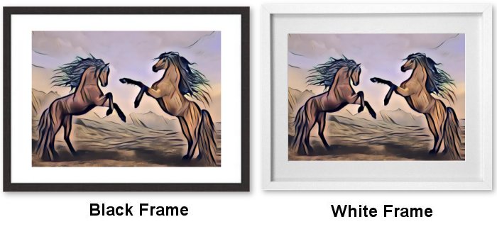 Wild Horses From Creative Bubble Art Framed Prints